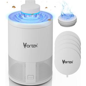 Vortex Indoor Insect Trap - Catcher & Killer for Fruit Flies, Gnat, Mosquito, Moth - UV Light Non Zapper Suction Glue Board - Bug Light Fruit Fly Trap (White)