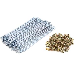 uxcell 72pcs Silver Tone 3mm Thread Dia 160mm Length Motorcycle Wheel Spokes with Nipples
