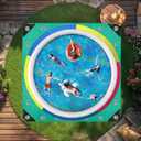 12 x 12 Ft Pool Ground Cloth, Green Pool Protector Tarp Swimming Pool Liner Pad Waterproof Ground Mat for Above Ground Swimming Pools