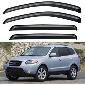 Window Visors Rain Guards for 2007-2012 Hyundai Santa Fe, Out-Channel Window Vent Wind Deflectors Visors Shades for 07-12 Hyundai Santa Fe