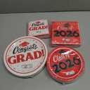 Class of 2026 Graduation Plates and Napkins Set, Disposable Paper Plate Set Polka Dots Plates Napkins Cups Knife Fork Spoon for Graduation Party Decorations and Supplies,Serve 50