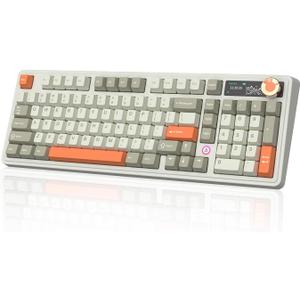 Ajazz AK980 V2 Wireless Mechanical Gaming Keyboard,Tri-Mode BT5.0/2.4GHz/USB-C 10000mAh Battery Hot Swappable RGB Backlit Computer Gaming Keyboards for PC/Tablet/PS/Xbox