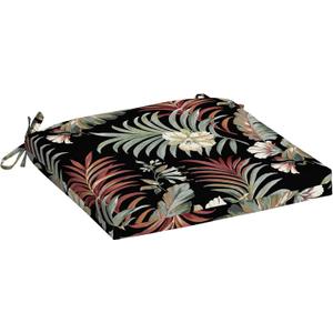 Arden Indoor/Outdoor Seat Or Rocking Chair Cushion, 19 x 18, Water Repellent, Rain Proof, Fade Resistant Cushion for Rocking Or Dining Chairs Simone Black Tropical
