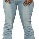 Vakkest Sexy High Waisted Skinny Jeans for Women Bodycon Crossover Stretchy Denim Cargo Pants Streetwear with Pockets (Small, Blue)