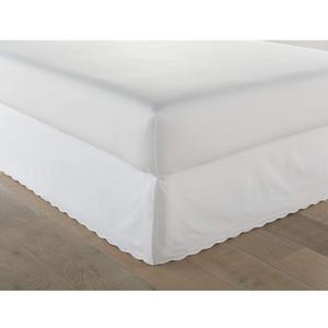 Stone Cottage - King Bedskirt, Cotton Tailored Bedskirt with Split Corners, Simple Ideal Bedding Set (Solid White, King)
