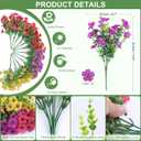 Artificial Fake Flowers Plants for Outdoors, 12 Bundles Multicolor Silk Faux Flower Spring Summer Decoration, UV Resistant No Fade Artificial Outdoor Plant for Home Planter Porch Patio Yard Decor