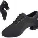 Topratting Women's Ballroom Dance Shoes 1.5 in/2 in Lace-Up Women's Latin Dance Shoes Suitable for Salsa Ballroom Modern Rhythm Jazz Banquets Teaching Practice Professional Performance Size 9