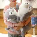 ERDAO Husky Plush Pillow,Huskie Stuffed Animal Toy Puppy Throw Pillow for Kids and Adults (29.5 inch)