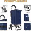 Heavy Duty 3 in 1 Shopping Cart, Foldable Hand Truck with 6 Wheels, 110 lbs Grocery Cart, Portable Utility Dolly, Waterproof Bag for Moving, Camping