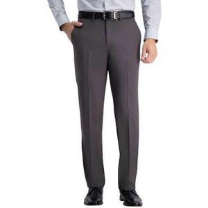 Haggar Men's Comfort Performance Stretch Straight Fit Pant with Super Flex Waistband (as1, Waist_Inseam, Numeric_34, Numeric_34, Regular, Regular, Dark Grey, 34W x 34L)