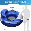 River Tube for Adults, Tube for River Floating, Heavy Duty River Tube for Beach Lake Rafting, River Floats with Mesh Bottom, Puncture-Resistant, Breathable & Fun for Adults, CQ08BL-48''