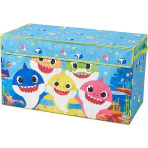 Baby Shark Collapsible Toy Storage Trunk with Lid, Durable Kids Organizer for Bedroom & Playroom