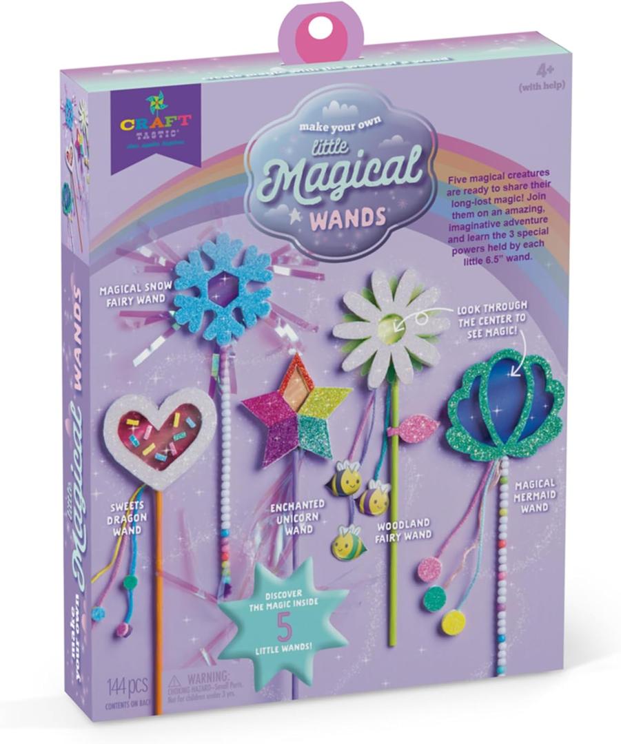 Craft-Tastic Make Your Own Little Magical Wands Everything Included for 5 Fun DIY Magic Wands Art & Crafts Projects - Ages 4+