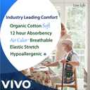 VIVO Organic Cotton Overnight Sensitive Skin Adult Incontinence Diaper Briefs with Tabs, Medium 22 Count