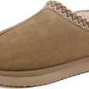 SMajong Kids Slippers Plush Warm Girls Fuzzy House Slippers Boys Platform Slipper Slip-on Shoes Winter Indoor Outdoor (9.5 Toddler, Beige)