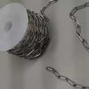 Paperclip Chain for Jewelry Making Stainless Steel Paperclip Chains Roll for Necklace Bracelet Craft DIY 16.4 Feet Oval Link Chains Spool Bulk Jewelry Supplies Paper Clip Cable Chain (Silver)