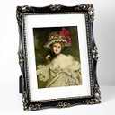 Funerom 11x14 Vintage Picture Frames with Glass Front, Ornate Frame, Antique Picture Frames for Tabletop or Wall Hanging, Black