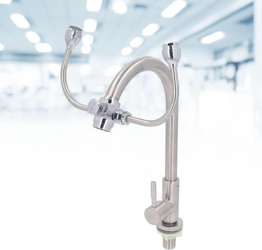 Eye Wash Station, Faucet Mounted Eyewash Station, Spray Heads Eye Wash Units, Use Emergency Eye Flush Kit with Filter for Laboratory Industry Home G1/2, Eye Wash Kit