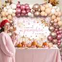 178 pcs Pumpkin Baby Shower Decorations Pink Balloons Set Fall Pumpkin Party for Girls A Sweet Little Pumpkin is On the Way Autumn Baby Shower Garland Arch Kit