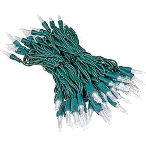 Novelty Lights Vintage Style T5 Pure White LED Christmas Lights, 35 Feet Green Wire String of 70 Mini Bulbs, UL Listed Indoor/Outdoor Tree Lighting