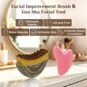 Lymphatic Contour Face Brush with Gua Sha Tool - 2 Pcs Lymphatic Face Brushes with GuaSha Tool for Face