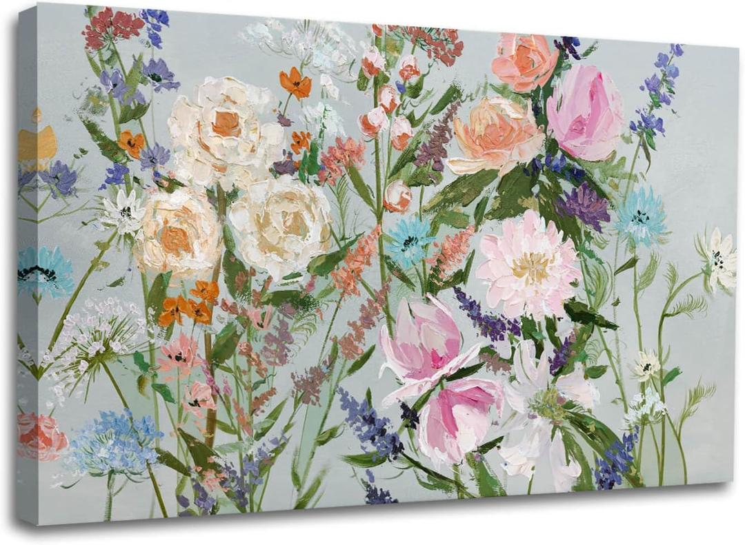 WINKAILIN Botanical Print Photos Floral Canvas Art Colorful Wall Paintings 12"x16" Wall Art for Dining Room Area Bedroom Decoration