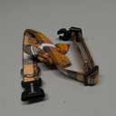 ADOGGYGO Fall Dog Collar with Detachable Floral, Adjustable Orange Plaid Thanksgiving Halloween Floral Collars for Large Dogs (Large)