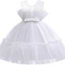 Infant Baby Girls Ruffle Ball Gown Party Pageant Lace Dresses White