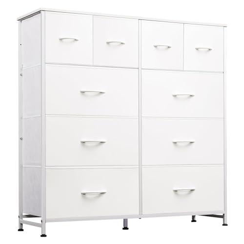 WLIVE White Dresser for Bedroom with 10 Drawers, Tall Chest of Drawers for Bedroom, Storage Drawer Unit, Organizer Unit for Hallway, Closet