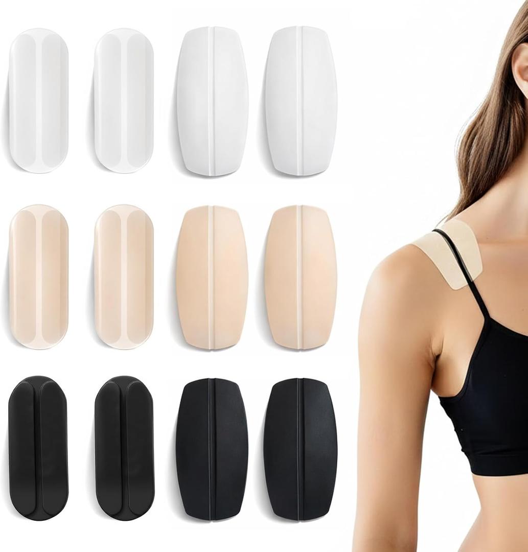 Sibba 12Pcs Bra Strap Cushions, Anti-Slip Shoulder Pads for Women, 2 Size