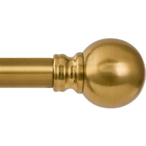 Modern Gold Curtain Rods for Windows 28 to 48 Inch 1" Diameter Adjustable Heavy Duty Brass Window Curtain Rod with Metal Finials for Living Room Bedroom Farmhouse Kitchen Outdoor