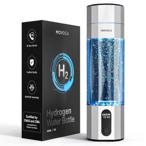 MOVOCA Upgrade Hydrogen Water Bottle, Up to 6400PPB Hydrogen Water Generator -SPE PEM Tech, 7 OZ Food-Grade PC Hydro Water Machine, Health Care Gifts for Husband, Wife, Family, Friends, Travel