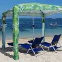 CoolCabana Beach Shade Tent - Easy Setup, UPF 50+ Protection, Large & Medium Sizes, Compact & Wind Resistant - Beach Cabana for The Whole Family - Palms, Large, 64ft2 - 8' x 8'