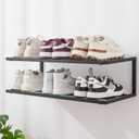 Floating Shoe Rack - Modern 2-Tier Shoe Hanger Ideal for Entryway, Hallway, and Bedroom - Floating Shoe Display, Fits Various Shoe Sizes