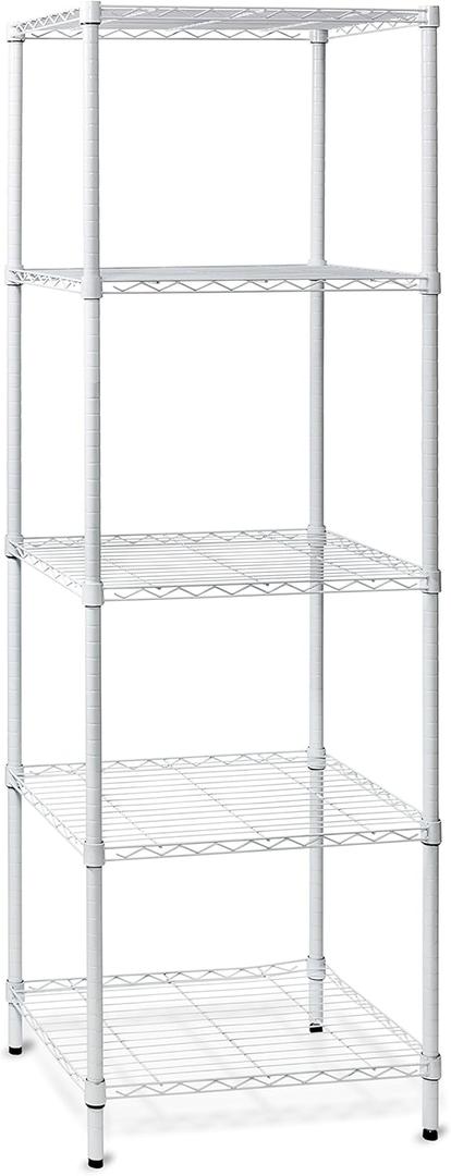 Honey-Can-Do SHF-01055 5-tier white shelving unit, 250 lbs