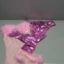 MyheroCos Fembot Cosplay Costume Pink Fembot Dress Women's Sexy Feather Lingerie Pink Negligees