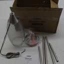 EDISHINE Pendant Light Fixture, Handcrafted Art Glass Hanging Light, Hardwired Ceiling Light with Grey Seed Glass Shade, Adjustable Brushed Nickel Rods, E26 Base, Pendant Lamp for Kitchen Bathroom Bar