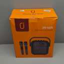 JYX Karaoke Machine with 2 Wireless Microphones, Portable Bluetooth Speaker PA System with Shoulder Strap, Subwoofer Support TWS, USB, Radio, AUX, REC, Bass&Treble for Home Party/Meeting/Adults/Kids (Black)