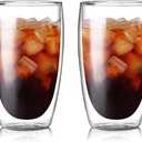 Set of 2 Double Wall Glass Coffee Mugs (15oz) - Insulated Clear Borosilicate Glass Cups for Latte, Cappuccino, Tea, and Espresso - Heat Resistant Glassware Gift for Christmas & Birthday