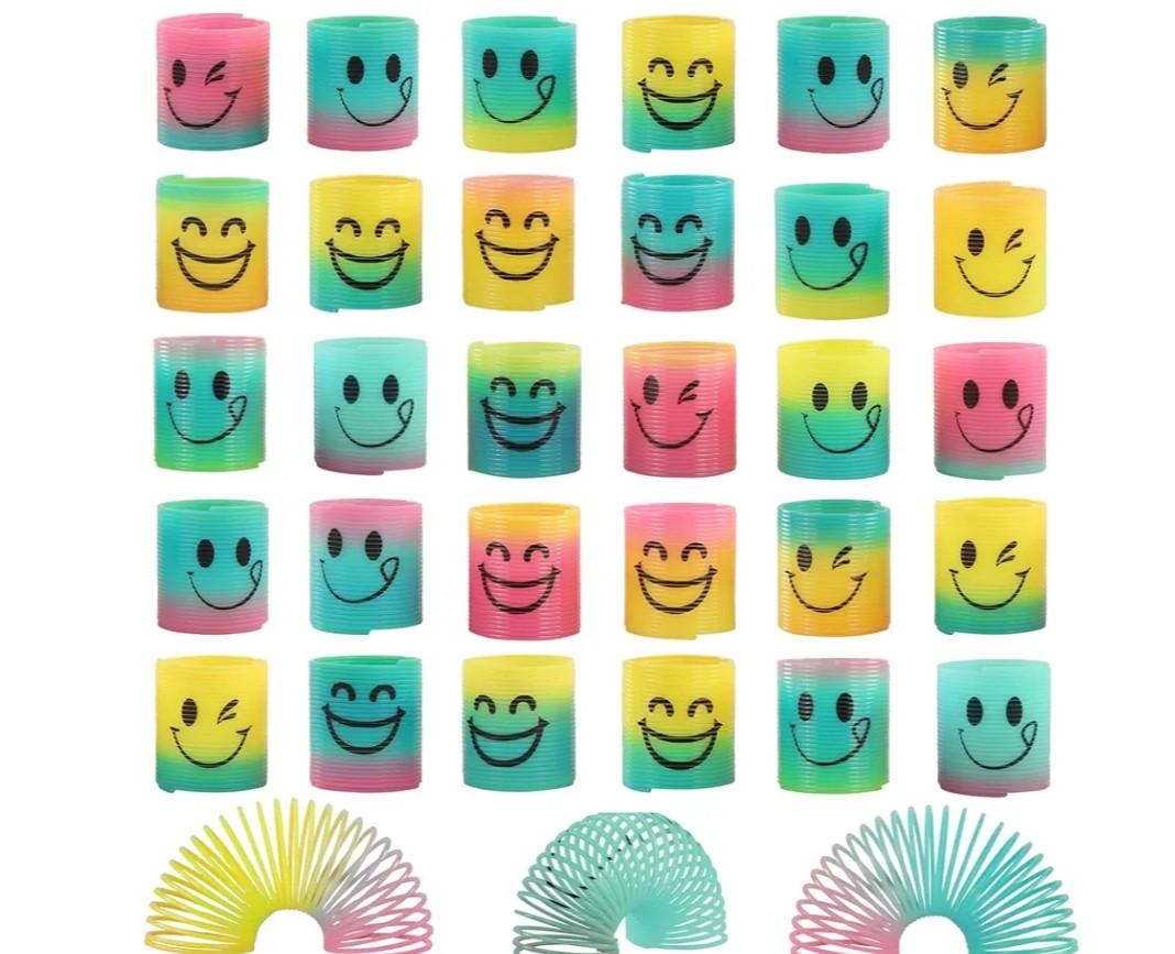 30 Pack Spring Rainbow Magic Fidget Stress Coil Mini Springs Bulk Toys for Party Favor Carnival Prize Birthday Goodie Bag Stuffers for Kids Boys Girls…