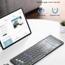 Samsers Foldable Bluetooth Keyboard with Numeric Keypad, Full-Size Wireless Folding Keyboards with PU Leather, Portable Travel for iOS Android Windows Mac OS, Support 3 Device(BT5.1 x 3)-Black