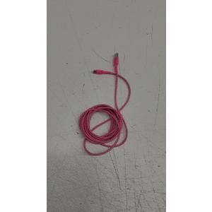 Wireless Gear USB to USB-C Cable - Pink & White, 10 ft