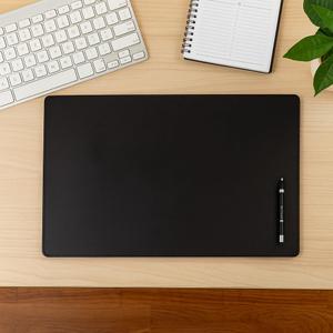 Classic Black Leather 30" x 19" Desk Mat Without Rails
