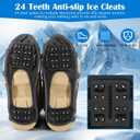 Ice Snow Traction Cleats Crampons, 28 Teeth Snow Spikes for Shoes and Boots, Rubber Anti Slip Ice Snow Grippers, Ice Cleats for Walking On Snow and Ice, Hiking, Climbing (M(Men:5.5-7/Women:7-8.5))