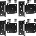 Heavy Duty Gate Hinges - 3 Pack, Black Iron 3.5 Inch Hinges for Wood Shed, Barn Door, Fence Gate Swing (Screws Included)