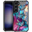 AshaPro Compatible with Samsung Galaxy S23 Case Reinforced Four Corner Shock-Absorbing Anti Slip Soft TPU Frame Case Compatible with Samsung Galaxy S23 6.1inch for Girls/Women Pattern Diamond Bird
