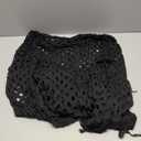 WDIRARA Women's Plus Size Hollow Out Sheer Crochet Beach Cover Up Tassel Long Sleeve Dress Coverups (XX-Large Plus, Black)