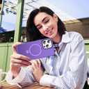 TIANLI Designed for iPhone 12 Pro Max/13 Pro Max Case with Magnetic Invisible Ring Stand [Compatible with Mag-Safe] [Military Drop Protection] Shockproof Anti-Slip Cover for Men Women,Purple