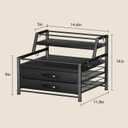 Homsorout Coffee Syrup Rack Organizer - 4-Tier 8 Syrup Wine Bottles Stand with 82 Storage Drawer for K Cups, Coffee Pod Holder for Countertop, Bar Station, Kitchen, Black