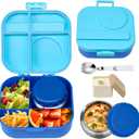 Bento Lunch Box for Kids with 12oz Soup Thermo,4 Compartments Lunch Box Containers Kids, Includes Foldable Spoon &Sauce Jar, BPA Free&Leak proof,Insulated Food Jar for Travel,School,Picnic